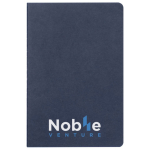 Libretas con hojas color crema y papel FSC a cuadros A5 color azul cuarta vista