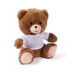 Pequeño oso de peluche con camiseta blanca para personalizar color natural segunda vista