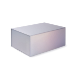 Caja de cartón de autoensable para regalos con cierre magnético color plateado primera vista
