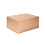 Caja de cartón de autoensable para regalos con cierre magnético color dorado primera vista