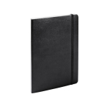 Libreta de cuero sintético con hojas color crema a rayas A5 color negro segunda vista