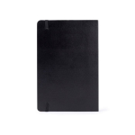 Libreta de cuero sintético con hojas color crema a rayas A5 color negro tercera vista