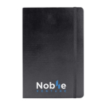 Libreta de cuero sintético con hojas color crema a rayas A5 color negro quinta vista