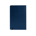 Libreta de cuero sintético con hojas color crema a rayas A5 color azul marino tercera vista
