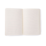 Libreta de cuero sintético con hojas color crema a rayas A5 color azul marino cuarta vista