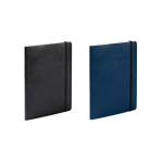 Libreta de cuero sintético con hojas color crema a rayas A5 color azul marino quinta vista