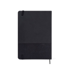 Libreta de cuero sintético y RPET con hojas color crema a rayas A5 color negro tercera vista