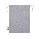Bolsa de algodón y poliéster reciclado con cierre de cordones 120 g/m2 color gris cuarta vista