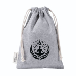 Bolsa de algodón y poliéster reciclado con cierre de cordones 120 g/m2 color gris sexta vista