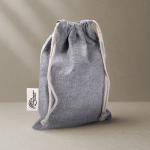 Bolsa de algodón y poliéster reciclado con cierre de cordones 120 g/m2 color gris vista detalle 3