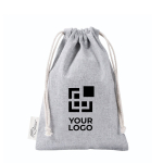 Bolsa de algodón y poliéster reciclado con cierre de cordones 120 g/m2 color gris vista principal