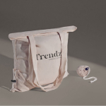 Bolsa plegable de algodón Fairtrade para personalizar 120 g/m2 color natural vista detalle 3