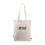 Bolsa plegable de algodón Fairtrade para personalizar 120 g/m2 color natural vista principal