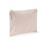 Neceser de algodón orgánico rectangular con certificación GOTS color natural segunda vista