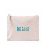 Neceser de algodón orgánico rectangular con certificación GOTS color natural vista principal