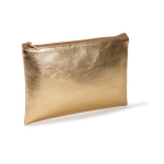 Neceser compacto de PU con acabado dorado y cremallera a juego color dorado segunda vista