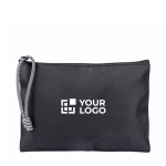 Neceser de nylon con cordón bicolor en la tirador 240 g/m2 color negro vista principal