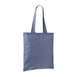 Bolsa tote de algodón y poliéster con asas largas 120 g/m2 color azul segunda vista