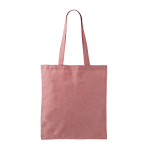 Bolsa tote de algodón y poliéster con asas largas 120 g/m2 color rosa primera vista
