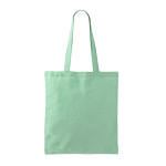 Bolsa tote de algodón y poliéster con asas largas 120 g/m2 color verde claro primera vista