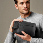 Neceser hecho de cuero sintético con asa en el lateral 500 g/m2 color negro sexta vista