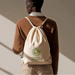 Mochila de cuerdas hecha de algodón Fairtrade 140 g/m2 color natural vista detalle 4