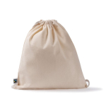 Mochila de cuerdas hecha de algodón Fairtrade 140 g/m2 color natural segunda vista