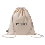 Mochila de cuerdas hecha de algodón Fairtrade 140 g/m2 color natural cuarta vista