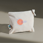 Neceser plano de algodón Fairtrade con tirador a juego 220 g/m2 color natural vista detalle 6