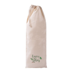 Bolsa para pan baguette de algodón reciclado con cierre de cordón color natural quinta vista