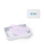 Set reutilizable de parches para ojos de silicona en una caja color blanco vista principal