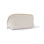 Neceser de un compartimiento de poliéster de tacto suave 450 g/m2 color natural cuarta vista