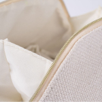 Neceser de un compartimiento de poliéster de tacto suave 450 g/m2 color natural vista detalle