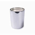 Vela con fragancia florales de 3 mechas en vaso de cristal brillante color plateado primera vista