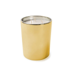 Vela con fragancia florales de 3 mechas en vaso de cristal brillante color dorado primera vista