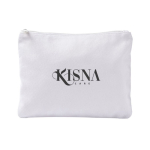 Neceser de poliéster con acabado arteciopelado 280 g/m2 color blanco cuarta vista
