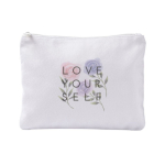 Neceser de poliéster con acabado arteciopelado 280 g/m2 color blanco sexta vista