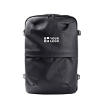 Mochila de cuero sintético para viajes con función expandible 30L color negro vista principal
