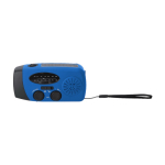 Radio portátil solar con linterna y batería externa de emergencia color azul primera vista