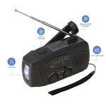 Radio portátil solar con linterna y batería externa de emergencia
