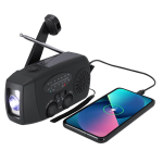 Radio portátil solar con linterna y batería externa de emergencia tercera vista
