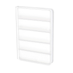 Libreta con tapa de cuero sintético acolchada y hojas a rayas A5 color blanco primera vista