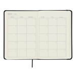 Libreta de hojas lisas con planificador mensual en inglés incluido quinta vista