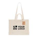 Bolsa de algodón reciclado con fuelle y doble asa 150 g/m2 vista principal