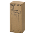 Botella de acero inoxidable reciclado antifugas con pajita 500ml vista con caja