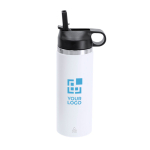 Botella de acero inoxidable reciclado antifugas con pajita 500ml vista principal