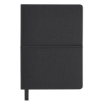 Libreta de cuero sintético con bloc de notas interno hojas a rayas A6 color negro primera vista