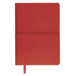 Libreta de cuero sintético con bloc de notas interno hojas a rayas A6 color rojo primera vista