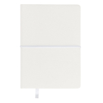 Libreta de cuero sintético con bloc de notas interno hojas a rayas A6 color blanco primera vista