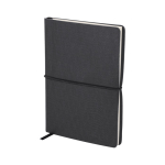 Libreta de cuero sintético con bloc de notas interno hojas a rayas A6 cuarta vista